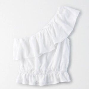 American Eagle One Shoulder Ruffle Top Size XS